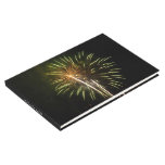 Green and Gold Fireworks Holiday Celebration Guest Book