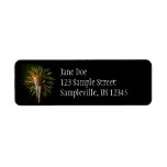 Green and Gold Fireworks Holiday Celebration Label