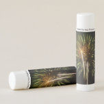Green and Gold Fireworks Holiday Celebration Lip Balm