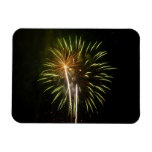 Green and Gold Fireworks Holiday Celebration Magnet