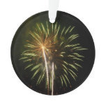 Green and Gold Fireworks Holiday Celebration Ornament