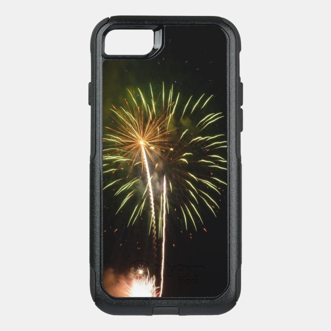 Green and Gold Fireworks Holiday Celebration Otterbox iPhone Case (Back)