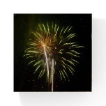 Green and Gold Fireworks Holiday Celebration Paperweight