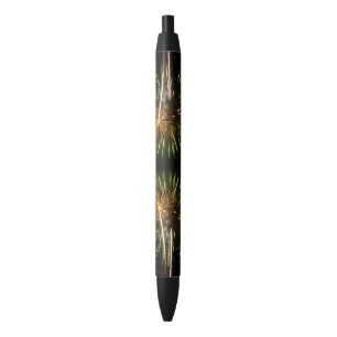 Green and Gold Fireworks Holiday Celebration Pen