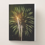 Green and Gold Fireworks Holiday Celebration Pocket Folder