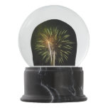 Green and Gold Fireworks Holiday Celebration Snow Globe