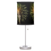 Green and Gold Fireworks Holiday Celebration Table Lamp (Left)