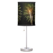 Green and Gold Fireworks Holiday Celebration Table Lamp (Right)