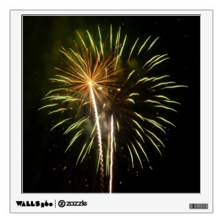 Green and Gold Fireworks Holiday Celebration Wall Sticker