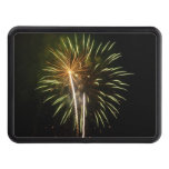 Green and Gold Fireworks Patriotic Celebration Hitch Cover