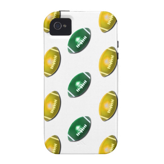 Green and Gold Football Pattern Vibe iPhone 4 Cases