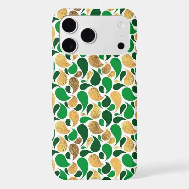 Green and Gold Glitter Festive Pattern Fusion Case-Mate iPhone Case (Back)