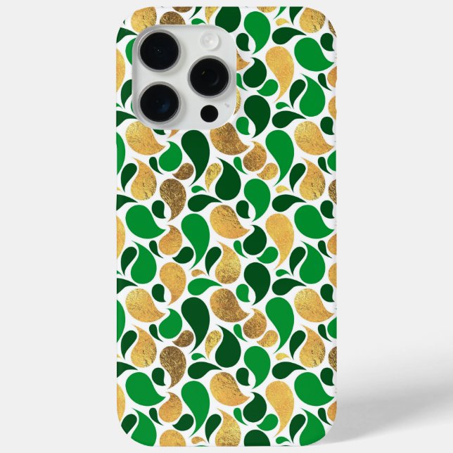 Green and Gold Glitter Festive Pattern Fusion Case-Mate iPhone Case (Back)