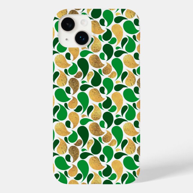 Green and Gold Glitter Festive Pattern Fusion Case-Mate iPhone Case (Back)