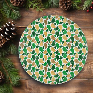 Green and Gold Glitter Festive Pattern Fusion Cutting Board
