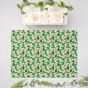 Green and Gold Glitter Festive Pattern Fusion Outdoor Rug