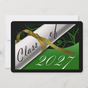 Green and Gold Graduation Announcement