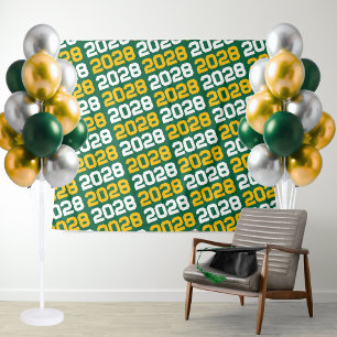 Green and Gold Graduation Backdrop