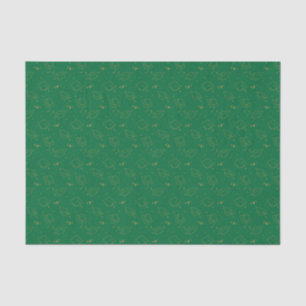 Green and Gold Graduation Cap Toss Tissue Paper