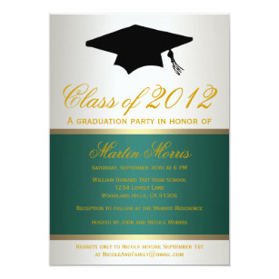 green graduation invitations zazzle
