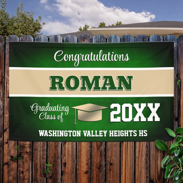 Green and Gold Graduation Party Banner (Creator Uploaded)