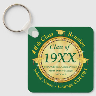 Green and Gold, High School Reunion Favors Ideas, Keychain