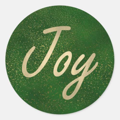 Green and Gold Joy Christmas Stickers