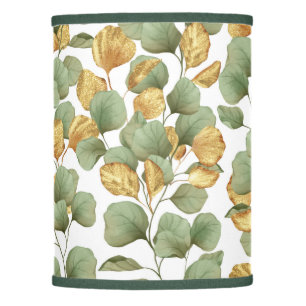 Green and gold leaves.  Pattern Lamp Shade