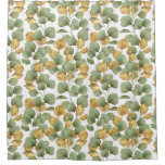 Green and gold leaves.  Pattern Shower Curtain
