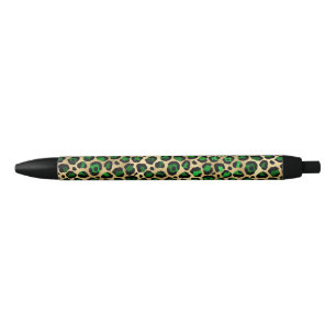Green and Gold Leopard Print Pen