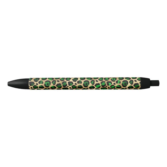 Green and Gold Leopard Print  Pen (Front)