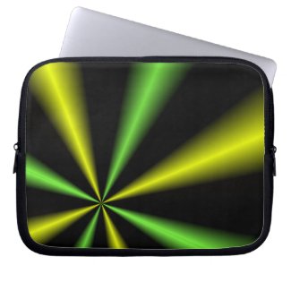 Green and Gold Lightbeams Computer Sleeve