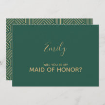 Green and Gold Maid of Honor