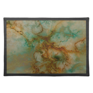 Green and Gold Marble Cloth Placemat