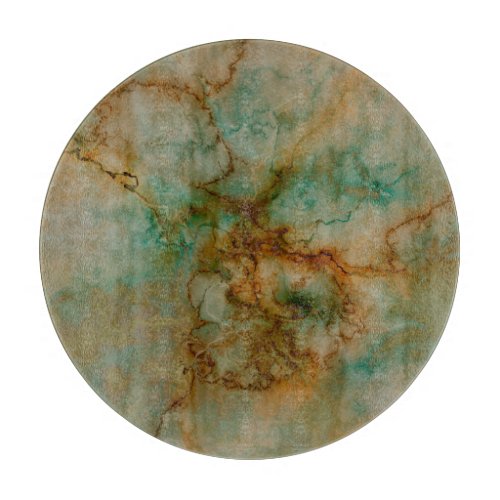 Green and Gold Marble Cutting Board