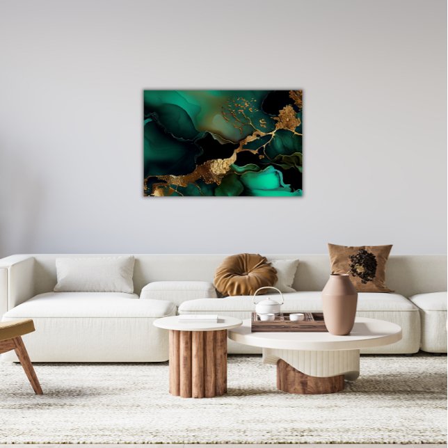 Green and Gold Marble Design Metal Wall Art (Creator Uploaded)