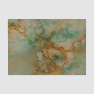 Green and Gold Marble Tissue Paper