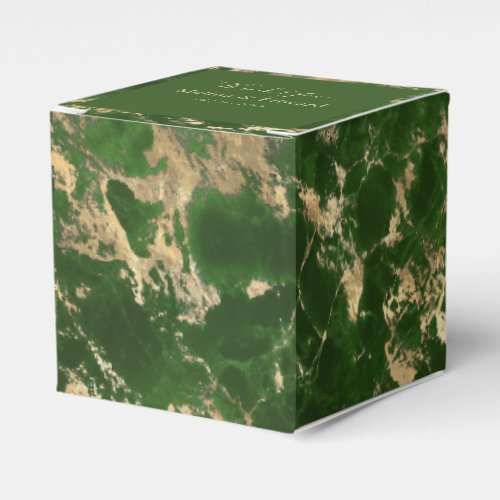 Green And Gold Marble Wedding Favor Box