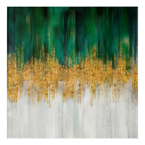 Green and gold motion abstract acrylic print
