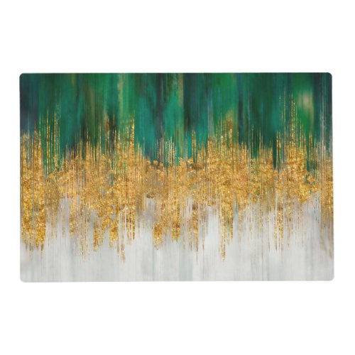 Green and gold motion abstract placemat