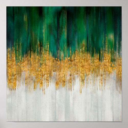 Green and gold motion abstract poster