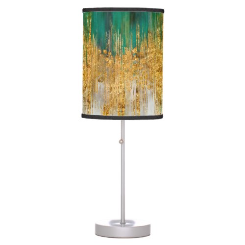 Green and gold motion abstract table lamp