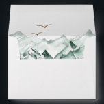 Green and Gold Mountain Wedding Envelope<br><div class="desc">This green and gold mountain wedding invitation envelope is perfect for your elegant boho mountain forest wedding. With a rustic emerald green watercolor landscape dotted with trees,  birds,  and highlights of gold foil. It's just what you're looking for to complete your unique modern destination wedding.</div>