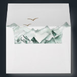 Green and Gold Mountain Wedding Envelope<br><div class="desc">This green and gold mountain wedding invitation envelope is perfect for your elegant boho mountain forest wedding. With a rustic emerald green watercolor landscape dotted with trees,  birds,  and highlights of gold foil. It's just what you're looking for to complete your unique modern destination wedding.</div>
