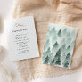 Green and Gold Mountain Wedding Schedule of Events Enclosure Card