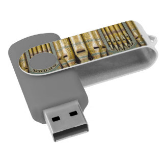 Green and gold organ pipes flash drive