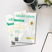 green and gold qr code magazine photo graduation