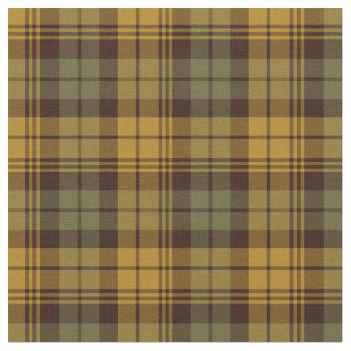 Green and Gold Rustic Plaid Fabric