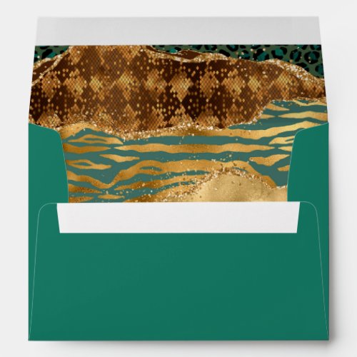 Green and Gold Safari Agate Envelope