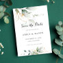 Green and Gold Save the Date Wedding Botantical